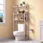 White Metal and Particleboard Over-the-Toilet Storage Rack