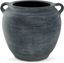 Distressed Blue Ceramic Table Vase with Wide Mouth