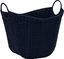 Dark Blue Handwoven Paper Rope Storage Basket with Handles