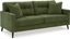 Green Tufted Fabric Stationary Sofa with Pillow Back