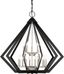 Black Industrial 15-Light 2-Tier Foyer Chandelier