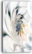 Abstract White and Gold Framed Canvas Print, 20x40