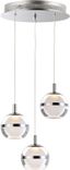 Polished Chrome 3-Light LED Globe Pendant with Acrylic Shade