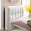 White Velvet Biscuit Tufted Twin Headboard with Wood Frame