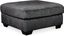 Accrington Granite Gray Oversized Ottoman with Faux Wood Frame