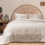 Beige Tufted Boho Queen Comforter Set with Pom Pom Accents