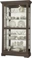 Tyler Transitional Lighted Curio Cabinet in Aged Auburn