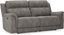 Slate Gray Faux Leather Power Reclining Sofa with USB