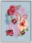 Butterflies and Florals Canvas Print with White Frame