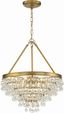 Vibrant Gold 6-Light Crystal Teardrop Chandelier