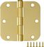 Satin Brass 3.5-inch Butterfly Door Hinges with Screws, 6-Pack