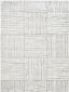 Ivory and Black Geometric Patterned Synthetic Area Rug, 5' x 7'