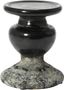 Distressed Black Terracotta 2-Tone Pillar Candle Holder