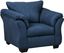 Blue Microfiber Contemporary Stationary Chair, 46"