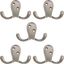 Satin Nickel Wall-Mounted Double Hook Set for Coats and Towels