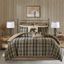 Twin Brown Plaid Down Alternative Microfiber Comforter Set