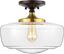 Marfa 14" Clear Glass and Brass Gold Farmhouse LED Flush Mount