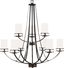 Robie Burnt Sienna 9-Light Incandescent Bronze Chandelier with Etched White Glass