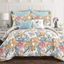 Full Blue Floral Microfiber Reversible Comforter Set