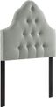 Gray Twin Upholstered Tufted Scallop Headboard