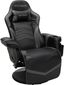 Gray Racing Style Gaming Recliner with Footrest and Cup Holder