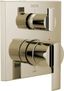 Polished Nickel Modern Wall-Mounted Shower Trim with Lever