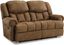 Brown Faux Leather Manual Reclining Loveseat with Rolled Arms