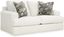 70" White Linen Stationary Loveseat with Removable Cushions