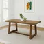 Pecan Wirebrush Solid Pine Wood Dining Table for Six