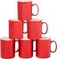 Holiday Red Ceramic Christmas Mugs, Set of 6, 16 oz