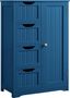 Navy Blue Lockable Wooden Cabinet with Adjustable Shelving