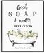 Fresh Soap and Water Floral Bathtub Canvas Print