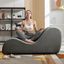 Ergonomic Dark Gray Velvet Yoga Chaise Lounge