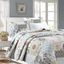 King Blue Cotton Reversible Patchwork Quilt Set