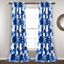 Navy and White Floral Light Filtering Grommet Curtains, 52"W x 84"L