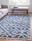 Handmade Athena Shag Geometric Blue 9' x 12' Easy-Care Area Rug