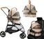 Sand Aluminum 3-in-1 Pet Stroller, Carrier, and Booster Seat