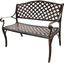 Modern Cast Aluminum Patio Bench Loveseat in Bronze Finish