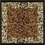 6' Square Light Brown and Black Animal Print Rug