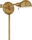 Rizzo Aged Brass Swing Arm Wall Sconce with Antique Finish