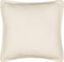 Ivory Cotton Embroidered Box Throw Pillow with Rope Trim