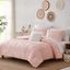 Pink Microfiber Queen Bed in a Bag Set with Pom Pom Tufted Design