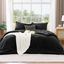 Black Full Size Microfiber Comforter Set with Pillow Shams