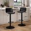 Adjustable Black Swivel Bar Stools with High Back and Soft Cushion