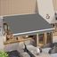 Grey Manual Retractable Patio Awning with Aluminum Frame