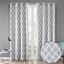 Grey Ikat Print Blackout Grommet Top Curtains 50" x 95"