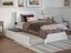 White Twin XL Wood Platform Bed with Trundle and Headboard