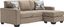 Driftwood Beige 85" Contemporary Sofa Chaise with Track Arms