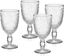 Clear Embossed Glass Wine Goblets, Set of 4, 10 Oz