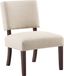 Jasmine Cream Fabric Side Chair with Espresso Wood Legs